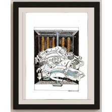 Karikatural Shadid Atiqullah 29X21CM Orijinal Karikatür BOD04905