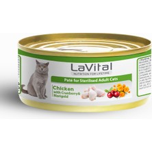 Lavital Tavuklu Kızılcık ve Kadife Çiçekli Sterilised Yetişkin Kedi Konservesi 85GR X12 Adet