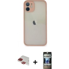 İlk El Grup Ieg™ iPhone 11 Pro Max Ahenk Çizgi Serisi - Siyah 34D Hayalet Izgaralı Cam + Kırmızı Pers Alüminyum Kamera Lens