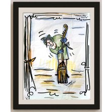 Karikatural Raquel Orzuj 29X21CM Orijinal Karikatür BOD05168