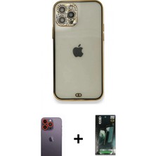 İlk El Grup Ieg™ iPhone 12 Pro Eksen Minimal Koleksiyonu - Siyah 360 Mat Full Body Arka Koruyucu + Turuncu Neon Fosforlu Kamera Lens