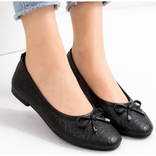 SEPET365 Jnues Siyah Deri Babet Ayakkabı