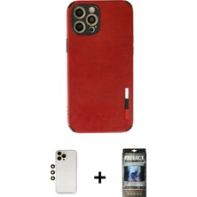 İlk El Grup Ieg™ iPhone 12 Pro Doruk Asil Koleksiyonu - Siyah 34D Hayalet Izgaralı Cam + Gold Shine Kamera Lens