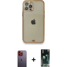 İlk El Grup Ieg™ iPhone 12 Pro Eksen Minimal Koleksiyonu - Siyah 360 Mat Full Body Arka Koruyucu + Turuncu Neon Fosforlu Kamera Lens