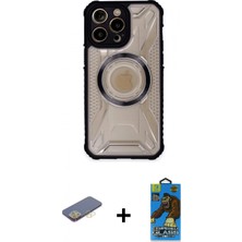 İlk El Grup Ieg™ iPhone 13 Pro Max Kutup Modern - Siyah 18D Cam Ekran Koruyucu + Sarı Renkli Kamera Lens Koruma Cam