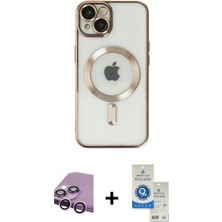 İlk El Grup Ieg™ iPhone 14 Nova Işık Özel Seri - Şeffaf Royal Nano Ekran Koruyucu + Mor Raze Metal Kamera Lens