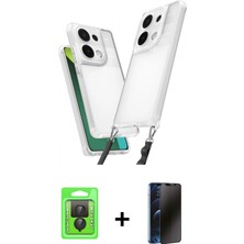 İlk El Grup Ieg™ Redmi Note 13 Pro 4g Ufuk Klasik - Siyah 3D Antistatik Hayalet Cam Ekran Koruyucu + Siyah Raze Metal Kamera Lens