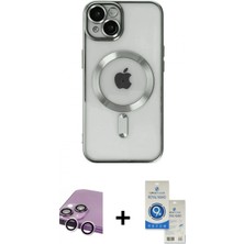 İlk El Grup Ieg™ iPhone 14 Nova Işık Özel Seri - Şeffaf Royal Nano Ekran Koruyucu + Mor Raze Metal Kamera Lens