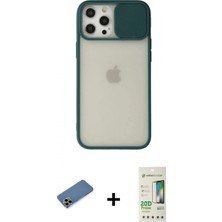 İlk El Grup Ieg™ iPhone 12 Pro Max Vadi Çizgi - Siyah 20D Premium Cam Ekran Koruyucu + Gold Shine Kamera Lens Koruma Cam