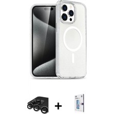 İlk El Grup Ieg™ iPhone 15 Pro Max Nova Asil Prime - Siyah Bilvis 0.18MM Plus Cam Ekran Koruyucu + Titanyum Gri Raze Metal Kamera Lens