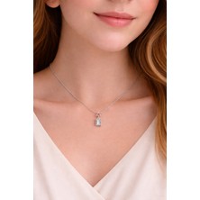 Atalya Accessory Zirkon Taşlı ve Yıldız Detaylı Kadın Çelik Kolye - Kararmaz