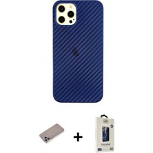 İlk El Grup Ieg™ iPhone 12 Pro Max Nova Çizgi - Siyah Bilvis Hayalet Cam Ekran Koruyucu + Sierra Blue Shine Kamera Lens Koruma Cam