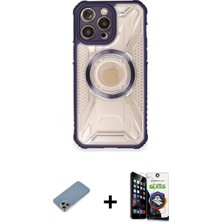 İlk El Grup Ieg™ iPhone 12 Pro Max Kutup Modern - Şeffaf Temperli Cam Ekran Koruyucu + Gökkuşağı Shine Kamera Lens Koruma Cam