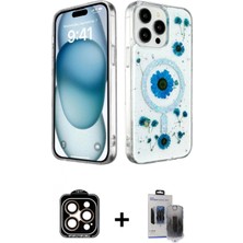 İlk El Grup Ieg™ iPhone 15 Pro Max Kozmos Doku - Siyah Vanessa Magic Hayalet Cam + Turuncu Pvd Metal Kamera Lens