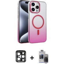 İlk El Grup Ieg™ iPhone 15 Pro Max Ahenk Doku Özel Seri - Siyah Vanessa Magic Hayalet Cam + Lacivert Pvd Metal Kamera Lens