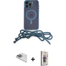 İlk El Grup Ieg™ iPhone 13 Pro Max Eksen Özel Seri - Siyah Bilvis 3D Cam Ekran Koruyucu + Sierra Blue Pers Alüminyum Kamera Lens