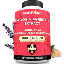 Nutrivein Premium Fadogia Agrestis And Tongkat Alı With Turkesteron - 1100 Mg - 120 Caps Strength, & Recovery For Men & Women