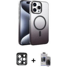 İlk El Grup Ieg™ iPhone 15 Pro Max Ahenk Doku Özel Seri - Siyah Vanessa Magic Hayalet Cam + Lacivert Pvd Metal Kamera Lens