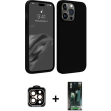 İlk El Grup Ieg™ iPhone 15 Pro Max Kozmos Yansıma Özel Seri - Şeffaf 360 Full Body Arka Koruyucu + Turuncu Pvd Metal Kamera Lens