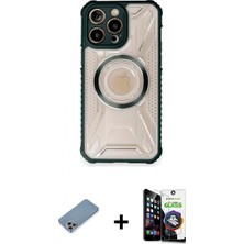 İlk El Grup Ieg™ iPhone 12 Pro Max Kutup Modern - Şeffaf Temperli Cam Ekran Koruyucu + Gökkuşağı Shine Kamera Lens Koruma Cam