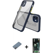 İlk El Grup Ieg™ iPhone 12 Mini Nova Asil Özel Seri - Siyah 360 Mat Full Body Arka Koruyucu + Gökkuşağı Shine Kamera Lens Koruma Cam