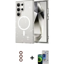 İlk El Grup Ieg™ Galaxy S23 Ultra Nova Asil Prime - Siyah Durable Full Glue Curved Cam + Kırmızı Metal Kamera Lens