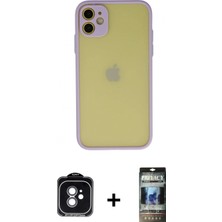 İlk El Grup Ieg™ iPhone 11 Ahenk Çizgi Serisi - Siyah 34D Hayalet Izgaralı Cam + Yeşil Pvd Metal Kamera Lens