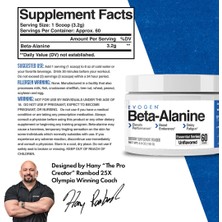Evogen Beta Alanine Powder Performance Enhancer | Boost Endurance, Fatigue 60 Servis