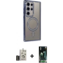 İlk El Grup Ieg™ Galaxy S24 Ultra Zirve Doku Prime - Şeffaf 360 Full Body Arka Koruyucu + Gold Bilvis Titan Kamera Lens