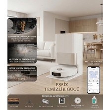 Dreame Çift Rulo Fırçalı 20000 Pa Yüksek Vakumlu 6 cm Engel Tırmanan Uv Sterilizasyonlu Akıllı Istasyonlu Yedek Parçalı Islak Kuru Robot Süpürge