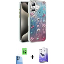 İlk El Grup Ieg™ iPhone 16 Zirve Modern Prime - Siyah Bilvis 5in1 5d Magic Hayalet Cam Ekran Koruyucu + Lacivert Raze Metal Kamera Lens