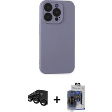 İlk El Grup Ieg™ iPhone 15 Pro Max Ahenk Serisi - Siyah Vanessa Magic Cam + Siyah Raze Metal Kamera Lens