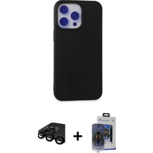 İlk El Grup Ieg™ iPhone 15 Pro Max Ahenk Serisi - Siyah Vanessa Magic Cam + Siyah Raze Metal Kamera Lens