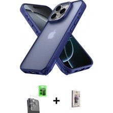 İlk El Grup Ieg™ iPhone 16 Pro Atlas Form - Siyah Bilvis 3D Cam Ekran Koruyucu + Siyah Raze Metal Kamera Lens