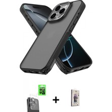 İlk El Grup Ieg™ iPhone 16 Pro Atlas Form - Siyah Bilvis 3D Cam Ekran Koruyucu + Siyah Raze Metal Kamera Lens