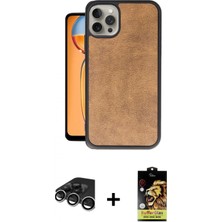 İlk El Grup Ieg™ iPhone 15 Pro Max Kıvılcım Işık Serisi - Siyah Buffer Cam Ekran Koruyucu + Gümüş Raze Metal Kamera Lens