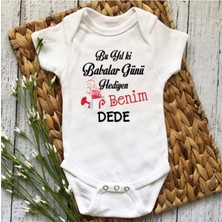 Hediyenza Unisex Bebek Beyaz Bu Yıl Ki Babalar Günü Hediyen Benim Dede Baskılı Yarım Kollu Body & Zıbın