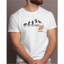 Hediyenza Friday Beer Day Tasarım Unisex Beyaz T-Shirt
