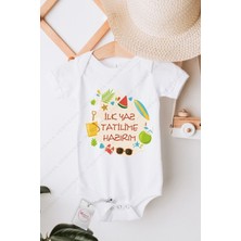 Hediyenza Ilk Yaz Tatilim Baskılı Bebek Body Zıbın