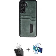 İlk El Grup Ieg™ Galaxy A55 5g Yörünge Işık Serisi - Siyah 3D Antistatik Seramik Nano Ekran Koruyucu + Şeffaf Kamera Lens Koruma Cam