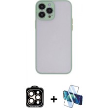 İlk El Grup Ieg™ iPhone 15 Pro Max Ahenk Çizgi Serisi - Siyah 3D Antistatik Seramik Nano Ekran Koruyucu + Turuncu Pvd Metal Kamera Lens