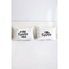 Hediyenza Everything Çift Kişilik Dekoratif Yastık Kılıfı 50X70 cm