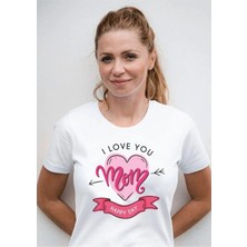Hediyenza Anneler Günü Özel Hediye Happy Mothers Day Anne Tasarım Yetişkin Unisex Beyaz T-Shirt