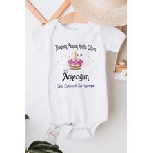 Hediyenza Doğum Günün Kutlu Olsun Anne Baskılı Bebek Zıbın & Body