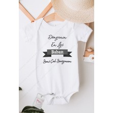 Hediyenza Unisex Bebek Beyaz Dünyanın En Iyi Babası Seni Çok Seviyorum Baskılı Body Zıbın