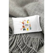 Hediyenza Sonbahar Autumn Baskılı Yazılı Dekoratif Çocuk Yastık Kılıfı 50X70 cm 1 Adet - Beyaz