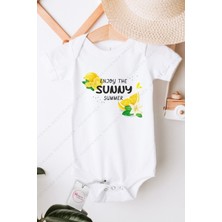Hediyenza Enjoy Summer Limon Baskılı Bebek Body & Zıbın