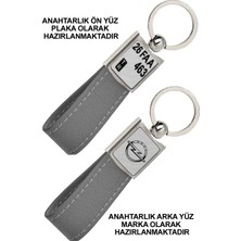 Promosyon Denizi Ön Yüz Opel  Logolu Arka Yüz Plakanıza Özel Gri Anahtarlık