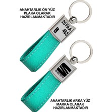 Promosyon Denizi Ön Yüz Seat  Logolu Arka Yüz Plakanıza Özel Turkuaz Anahtarlık