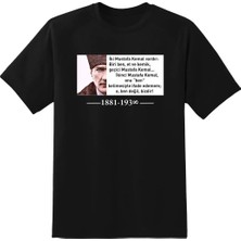 Hediyenza 10 Kasım Atatürk Baskılı Unisex Siyah T-Shirt HDK0124